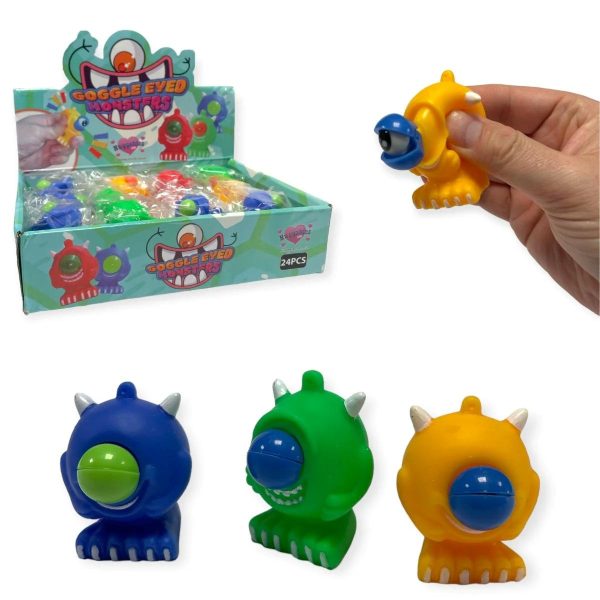 ASSORTED GOOGLE EYED SQUEEZE MONSTER 6CM