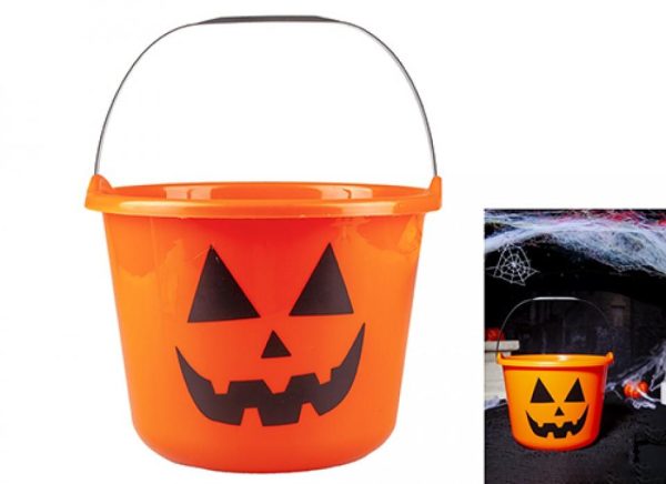 JUMBO HALLOWEEN ORANGE CANDY BUCKET