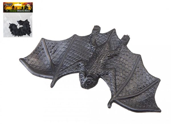 HAUNTED HOUSE SCARY BLACK BATS PACK OF 6