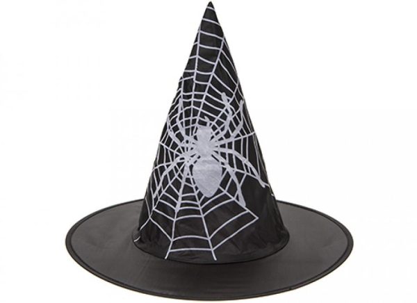 HAUNTED HOUSE CHILDS NYLON WITCH HAT BLACK