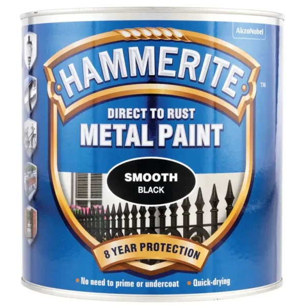 HAMMERITE SMOOTH BLACK METAL PAINT 2.5LTR