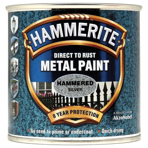 HAMMERITE HAMMERED SILVER METAL PAINT 2.5LTR