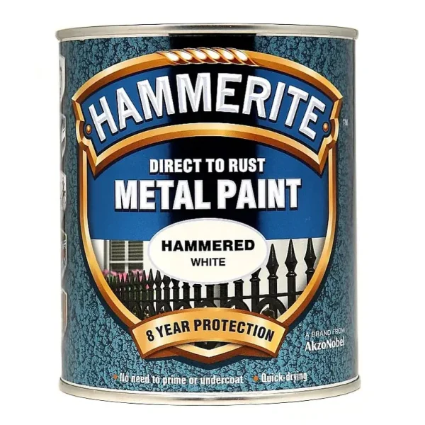 HAMMERITE HAMMERED WHITE METAL PAINT 2.5LTR