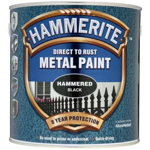 HAMMERITE HAMMERED BLACK METAL PAINT 2.5LTR