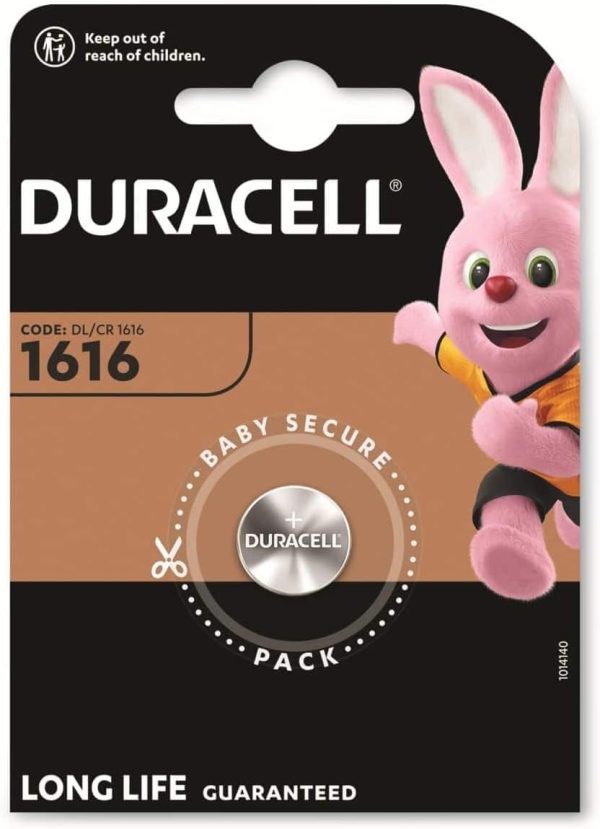 DURACELL CR1616 3V LITHIUM COIN CELL BATTERY