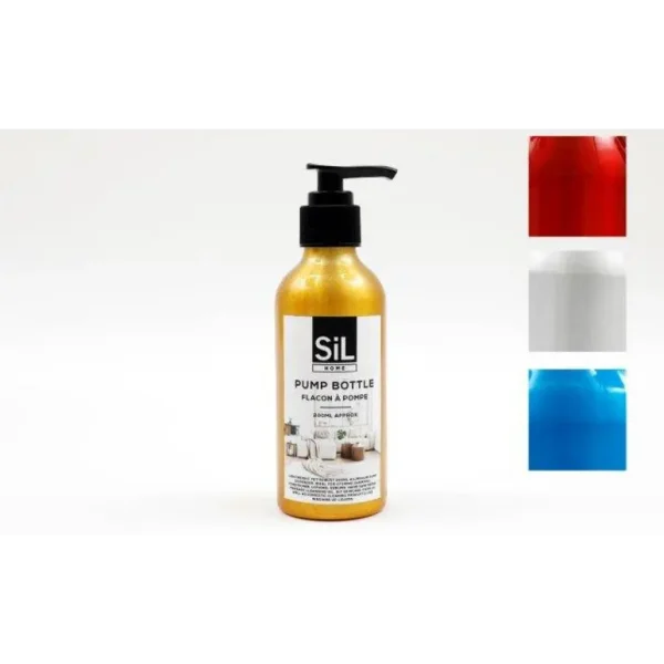 SIL ALUMINIUM GOLD PUMP BOTTLE 200ML