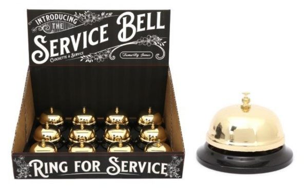 SIL GOLDEN SERVICE BELL 8.5CM X 5.5CM