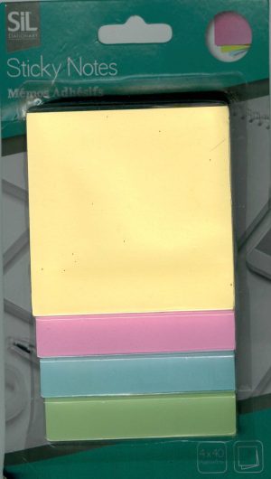 SIL STICKY MEMO NOTES PACK OF 4