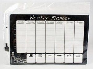 REUSABLE WIPEABLE FRIDGE MAGNETIC WEEKLY PLANNER ORGENISER CALENDAR MEMO BOARD