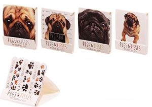 CUTE PUGS AND KISSES DESIGN NAIL FILE MATCHBOOK