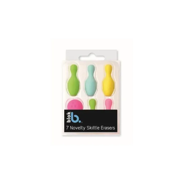 NOVELTY SKITTLE ERASER SET