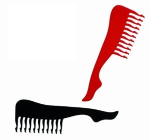 NOVELTY SEXY LEG SHAPED HAIR COMB NAUGHTY JOKE FUN FUNNY CHEEKY GIFT PRESENT
