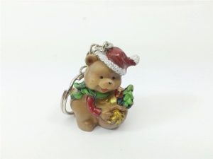 NOVELTY FANCY CHRISTMAS XMAS KEYRING KEY CHAIN STOCKING SACK FILLER - TEDDY BEAR