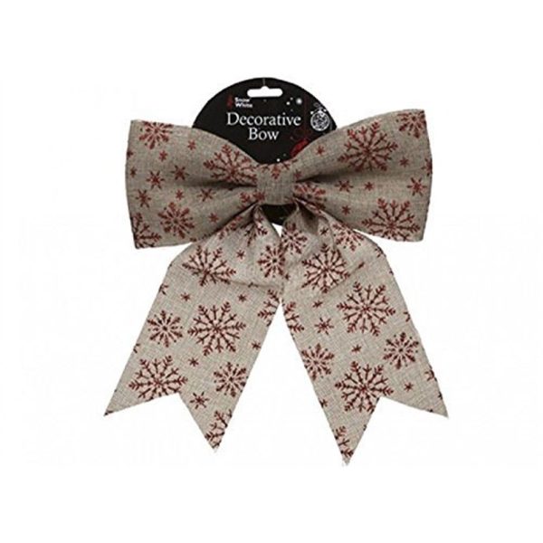 JUTE LOOK BOW WITH GLITTER 26CM X 31CM