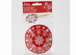 CHRISTMAS PARTY 48 CUPCAKE CASES ~ TOPPERS KIT