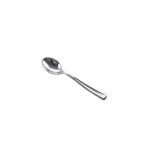 DESERT SPOONS - CHROME LOOK SILVER PLASTIC DISPOSABLE CUTLERY (12 PIECES)