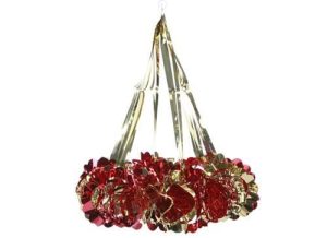 FOIL CHANDELIER 40CM RED/GOLD