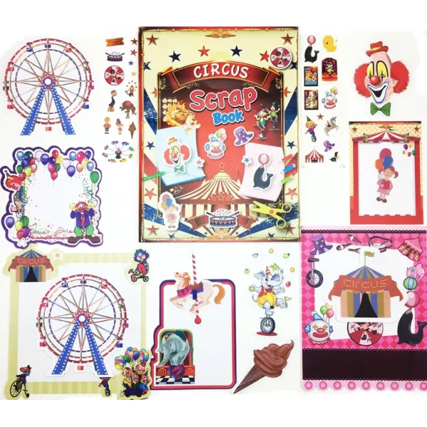 A4 SCRAP BOOK SET CIRCUS DESIGN