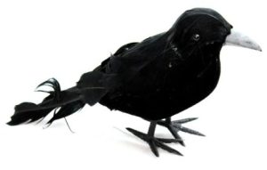 HALLOWEEN BLACK FEATHERED FOAM CROW