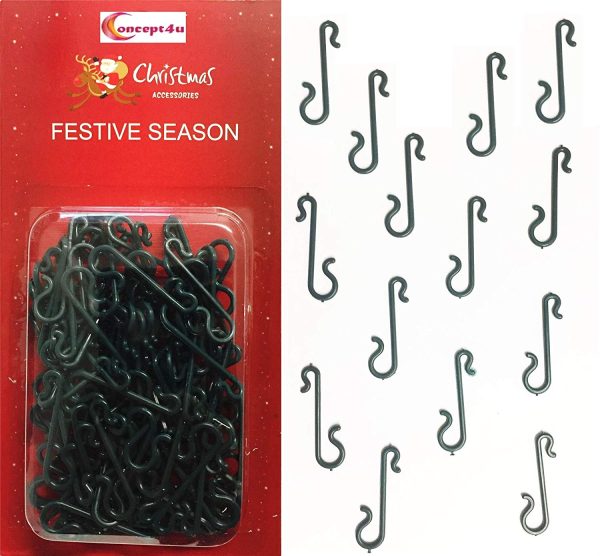 CHRISTMAS GREEN TREE DECORATION HOOKS 4CM PACK OF 100