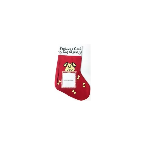 CHRISTMAS PET STOCKING WITH PHOTO WINDOW