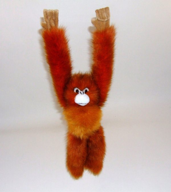 DELUXE HANGING GOLDEN MONKEY 43CM WITH HOOK & LOOP (WILD ANIMAL SOFT TOYS / CUDDLE?