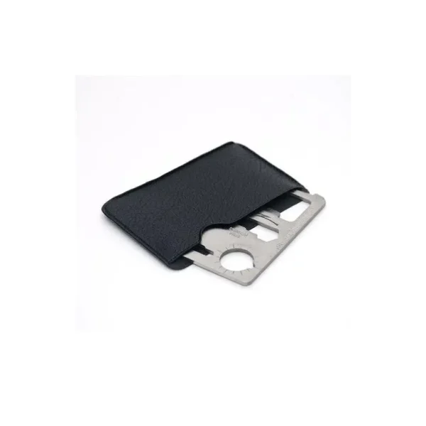 STAINLESS STEEL CREDIT CARD SURVIVAL TOOL W/ SLEEVE - PACK A LITTLE INSURANCE..