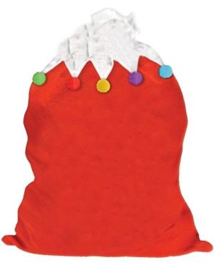 CHRISTMAS SANTA SACK WITH POM POM