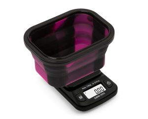 ON BALANCE SBM100 MINI DIGITAL SCALE WITH SILICONE BOWL 0.01G TO 100G - PINK