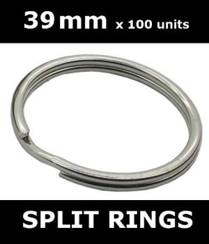100 UNITS LARGE NICKEL SPLIT RINGS 39MM