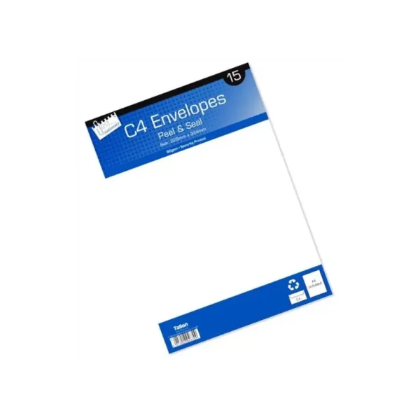 JUST STATIONERY PEEL & SEAL C4 / A4 WHITE ENVELOPES PACK OF 40