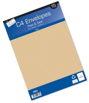 TALLON MANILA ENVELOPES - C4 - PACK OF 15 - PEAL SEAL