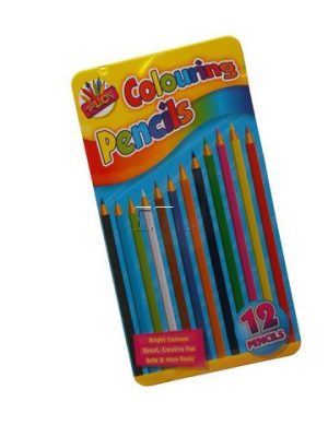 TALLON FULL SIZE COLOURING PENCILS WITH TIN