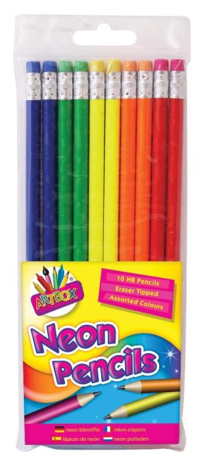 TALLON RUBBER TIP HB PENCILS - NEON