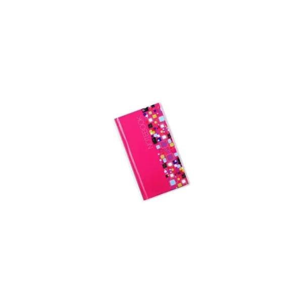 TALLON SLIM NOTEBOOK - 60 SHEETS - BRIGHT SQUARES- PINK