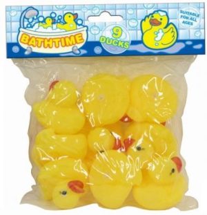 BATHTIME WATER TOYS 9 RUBBER DUCKS