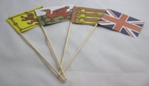 ENGLAND UK WALES UNION JACK SAND CASTLE PIT BEACH FLAG SUMMER TOY CRAFT SET OF 4