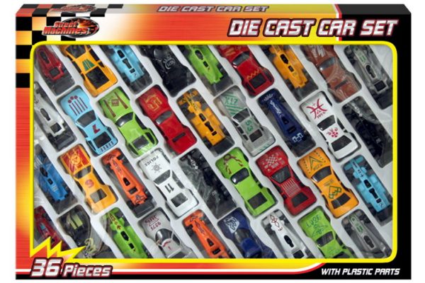 36 PC DIE CAST CAR SET IN WINDOW BOX - STREET MACHINES