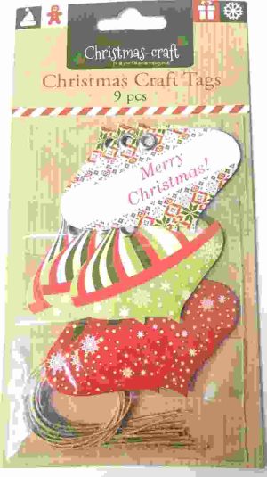 9 ASSORTED DESIGN CHRISTMAS CRAFT TAGS