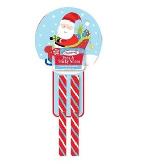 CHRISTMAS FESTIVE PENS STICKY NOTE PAD FESTIVE PARTY GIFT SET STRIP