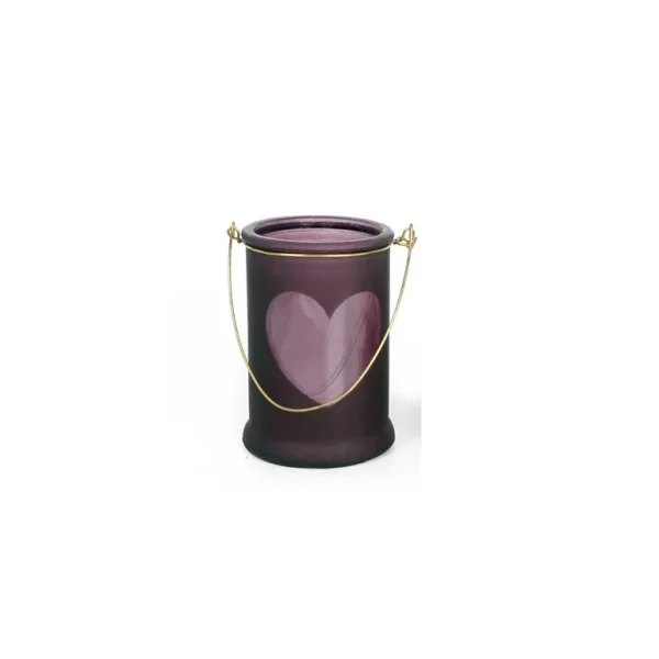 8 X 11 FROSTED GLASS CANDLE HOLDER PURPLE