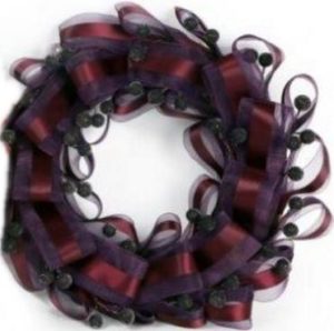 CHRISTMAS PURPLE RIBBON WREATH