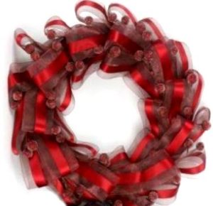 CHRISTMAS RED RIBBON WREATH