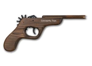 TRADITIONAL RUBBER BAND WOODEN PISTOL GUN 20CM