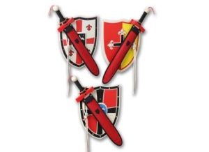 TRADITIONAL WOODEN SHIELD SWORD SWORD HOLDER