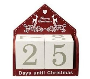 CHRISTMAS ADVENT CALENDAR 'COUNTDOWN' BLOCK 12CM