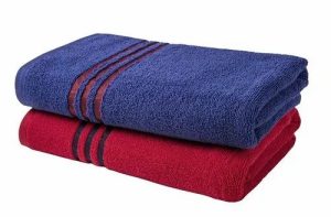 BLUE CANYON PREMIER 2 PIECE COTTON BATH SET - DEEP RED