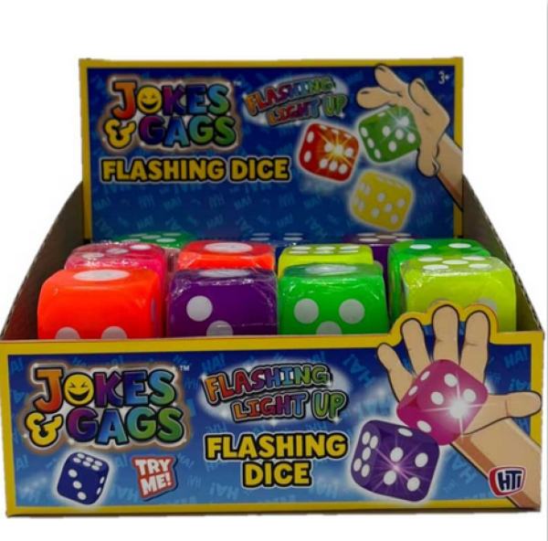 JOKES & GAGS FLASHING DICE 3.5CM