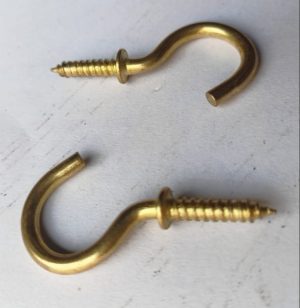 FAST PAK VALUE 2531 60MM SCREW HOOKS BRASSED 4 PER PACK