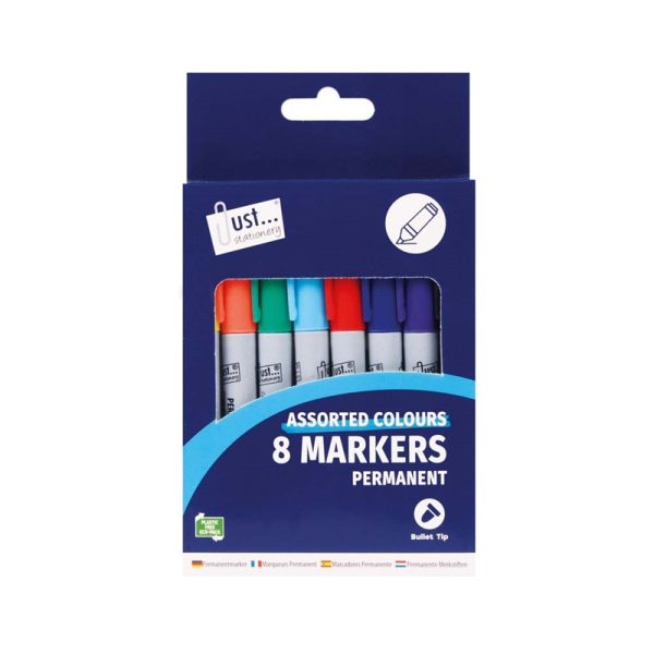 TALLON PERMANENT MARKERS - PACK OF 8- MULTI COLOURED